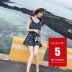 Áo tắm nữ che bụng đã mỏng dính bảo thủ 2019 mới thơm nhỏ ngực nhỏ tụ tập áo tắm suối nước nóng Pingjiao - Bộ đồ bơi One Piece