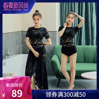 Áo tắm một mảnh nữ bảo thủ che bụng là váy mỏng gợi cảm của Hàn Quốc áo tắm đen ren ngực nhỏ thu thập áo tắm - Bộ đồ bơi One Piece đồ bơi 1 mảnh váy