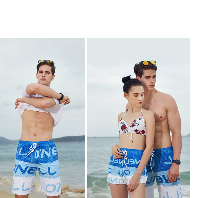 Quần đi biển cho nam nhanh khô, nghỉ mát bên bờ biển XL quần bơi boxer năm điểm có thể được tung ra quần short màu đỏ quần đôi đi biển