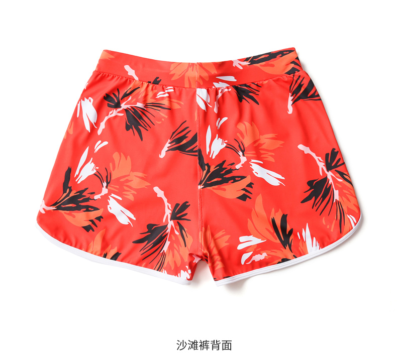 Quần bơi nữ nghỉ mát bên bờ biển màu đỏ cỡ lớn rộng thùng thình có thể ở dưới suối nước nóng quần nhanh đi biển quần short nữ - Quần bãi biển 	mua quần áo đi biển