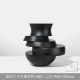 Двухуровневый художественный сосуд для цветов черный (Тип Б)