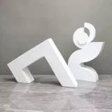Современные простые белые геометрические украшения из смолы, модель комнаты, отдел продаж, настольные мягкие украшения для дома, поделки