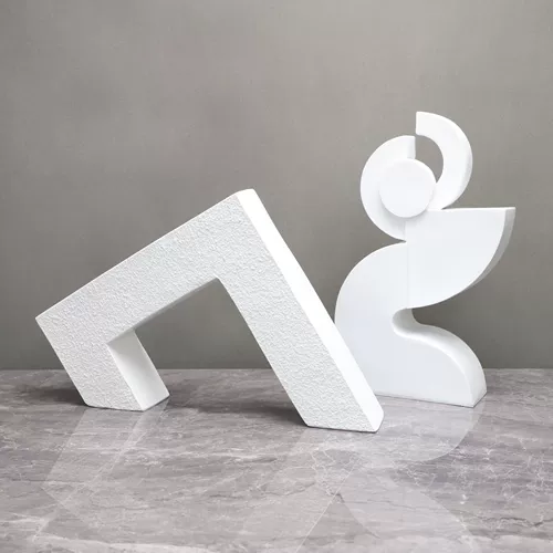 Современные простые белые геометрические украшения из смолы, модель комнаты, отдел продаж, настольные мягкие украшения для дома, поделки