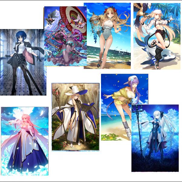 Fgo Japanese Server Initial Combo Multi-Stone 80S-90S Account 5 Treasure Master Aska Crazy Collection Crown Position Schoolgirl Paper Model