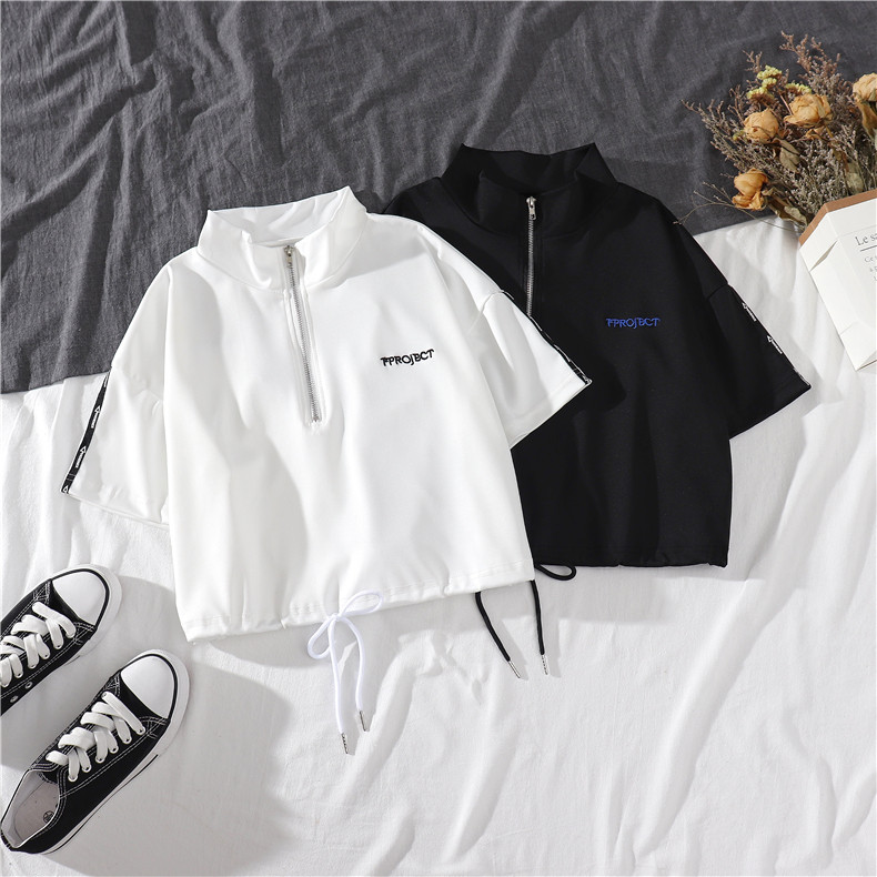 Комплект, короткая черная футболка с коротким рукавом, штаны для девушки 