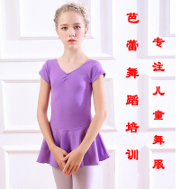 New summer childrens short-sleeved body clothing ballet uniform examination performance Chinese dance skirt dance dress dance suit opening file