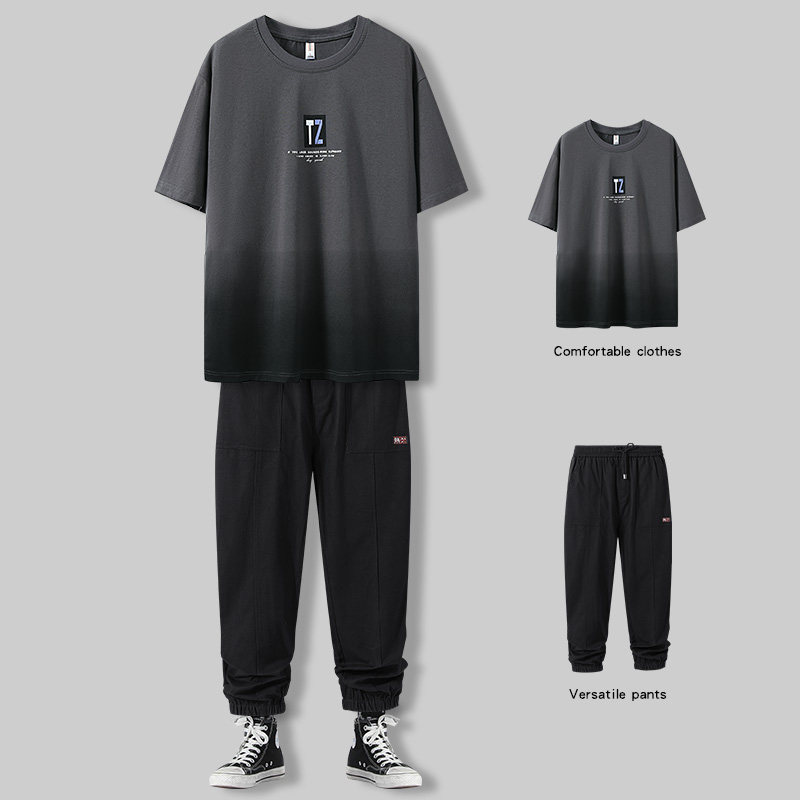 2021 new short sleeves T-shirt men's and women's Chains Chauffins overfire summer suit trendy men's set of clothes paired with handsome