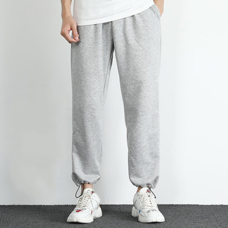 Athletic pants men's spring and autumn style straight cylinder loose spring and summer 90% knitted sweatpants bunches casual long pants Korean version of the trend