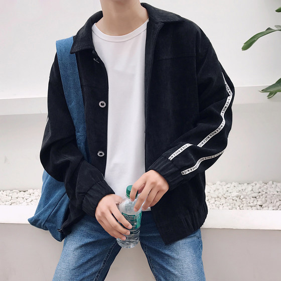 Men's jacket large size loose spring casual Korean jacket male trendy teenage students handsome all-match spring and autumn clothing