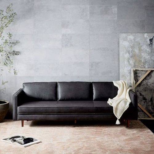 Скандинавский диван, простой современный диван для гостиной, трехместный диван для офиса, приемной, кожаный художественный диван, четырехместный диван