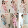 Đồ ngủ ngắn tay nữ mùa hè mỏng phần cotton phục vụ nhà quần short phù hợp với nữ phiên bản Hàn Quốc dễ thương của sinh viên hai mảnh tươi - Nam giới bộ ngủ nam