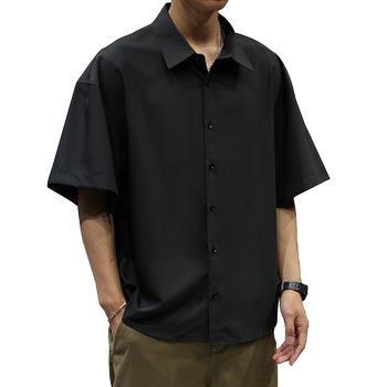 Large size short-sleeved shirt men's summer ice silk thin half-sleeved Large size short-sleeved shirt men's summer ice silk thin half-sleeved