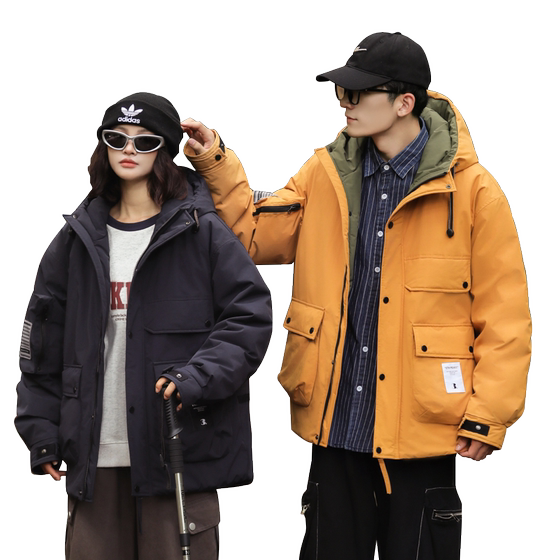 Working down jacket Men's Fat Man Men's Tide Drink Winter Thicked Warm and Loose Teenagers Add Fertilizer and increase their jackets