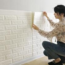 Three-dimensional wall stickers living room brick insulation indoor warm wallpaper solid color thick cold-proof self-adhesive wallpaper waterproof