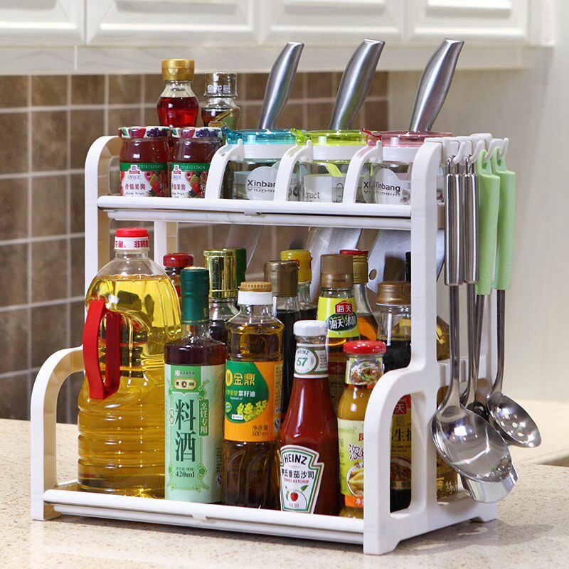 Plate rack drain rack seasonings kitchen rack small rack household rack small wood waterproof oil salt sauce