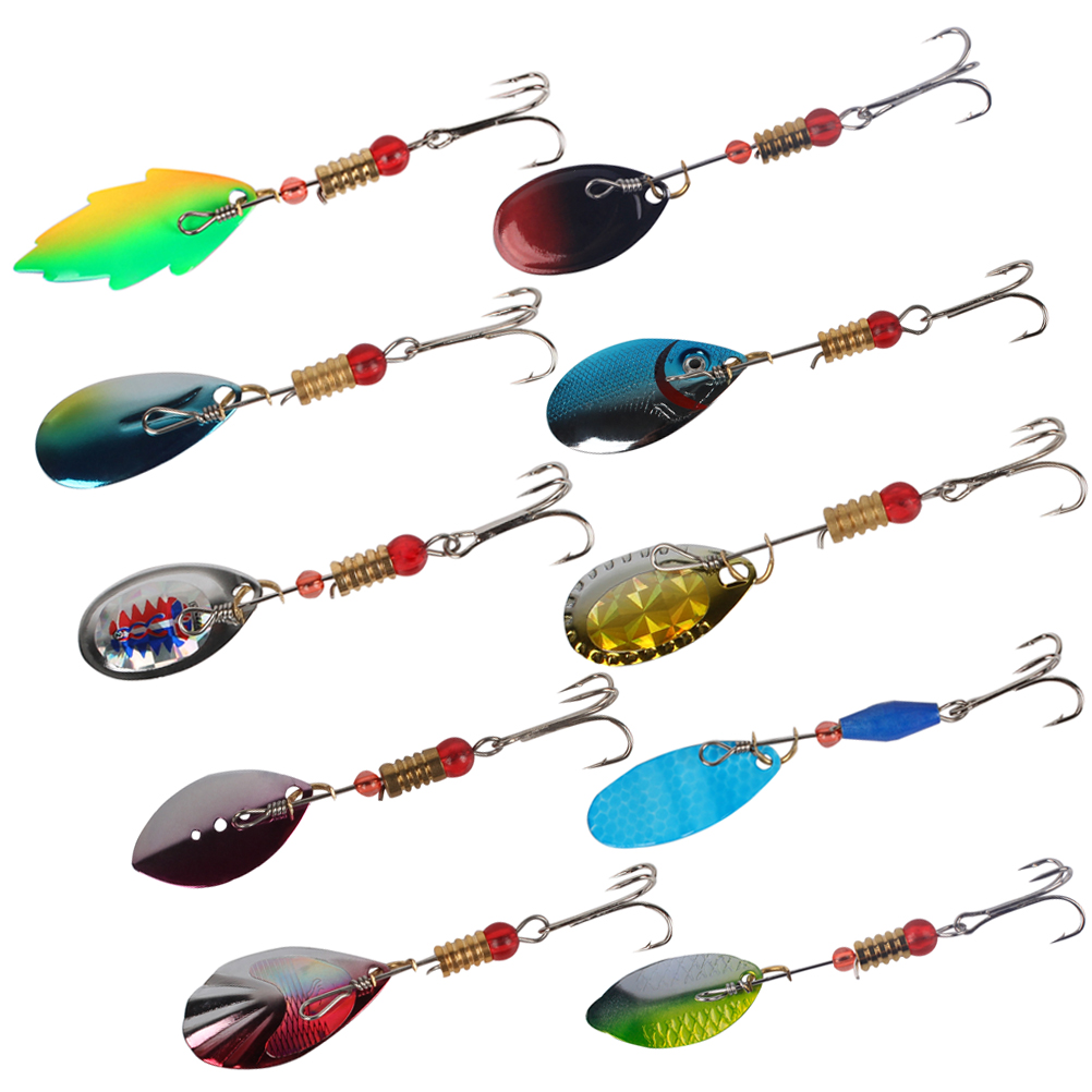 Lujah Bait Fake Bait Rotating Bright Sheet High Carbon Steel Triple Hook Combination Suit Black Fish Teething Bass Hard Bait 10 only