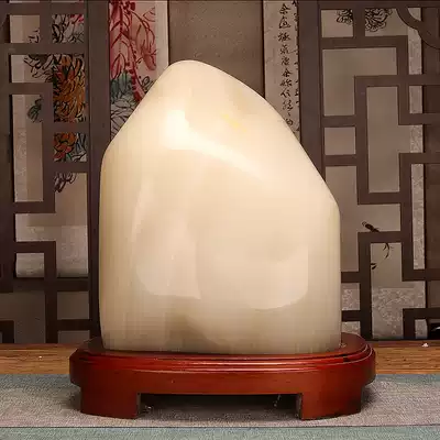 Natural jade ornamental Taishan stone can be used as a living room patron stone decoration Feng Shui office Original stone Town house Qishi