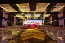 Event venue layout stage construction lighting audio rental LED large screen wooden backplane start road