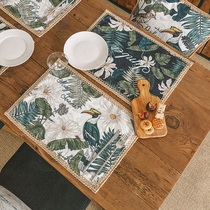 Fanju attitude Flower and bird American plant net red Fabric insulation mat Nordic Western mat Coaster household plate mat