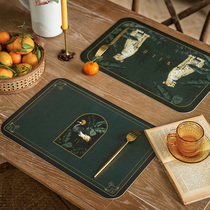 Fanju attitude Nippori European leather Western mat Net red Heat insulation waterproof anti-oil and anti-scalding placemat Rice bowl mat