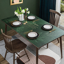 Fanju attitude green plant leather table mat Modern light luxury table cloth Water-proof oil-proof anti-hot leave-in pvc coffee table mat