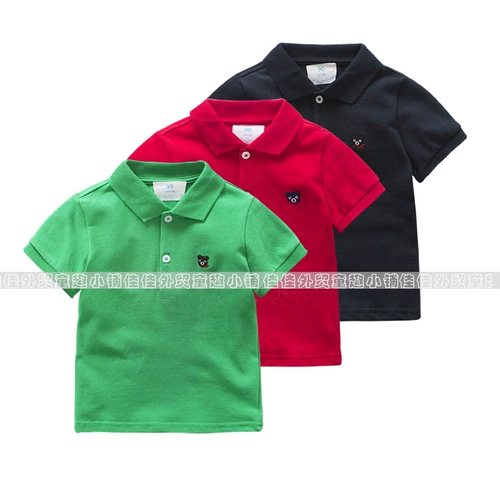 Летняя однотонная футболка polo, короткий рукав, детская одежда