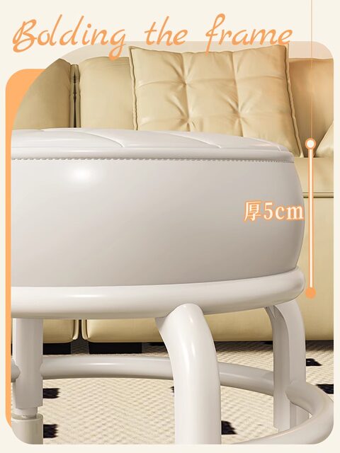 Swivel Caster Small Stool for Home Use, Small Bench with Wheels, Low Stool for Living Room, Shoe-Changing Stool, Mobile Sitting Stool, Plastic Chair