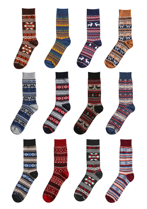 Nagawa Quality Socks, Retro Style Mid-High Socks for Men and Women, Amekaji, Japanese Ethnic Style 1970S