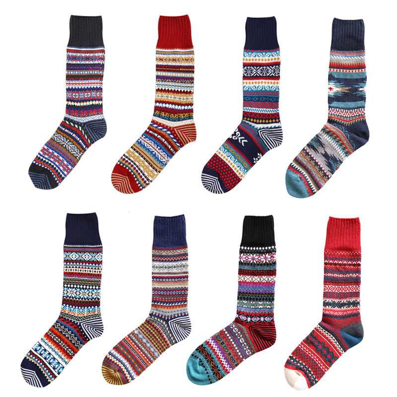 Awesome Version! 158 Yuan for 3 Pairs of Vintage Semi-Handmade Mid-Calf Socks, Khaki Ethnic Style Nakaawa Quality Socks