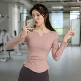 Lulu Yoga Clothing ~ v -neck мягкая клейкая выравниваемая текстура Pirattainet Slim Sport