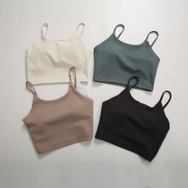 Quick Purchase~ European and American New Style Ribbed Sports Bra for Women, Shockproof Fitness Bra, Outerwear with Beautiful Back Design, Yoga Tank Top