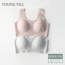No size underwear women without marks one piece without steel ring vest sleep bra non-slip thin bra