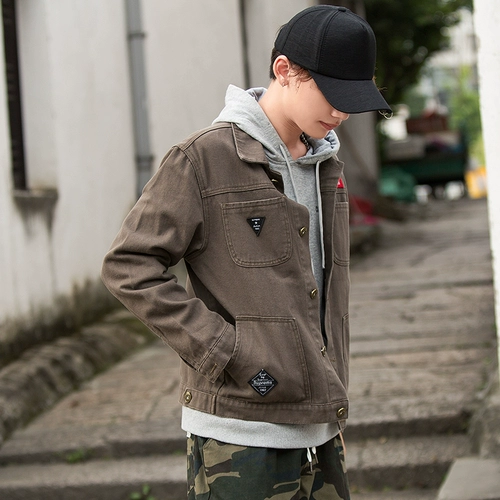 Демисезонная джинсовая трендовая куртка, джинсы с начесом, оверсайз