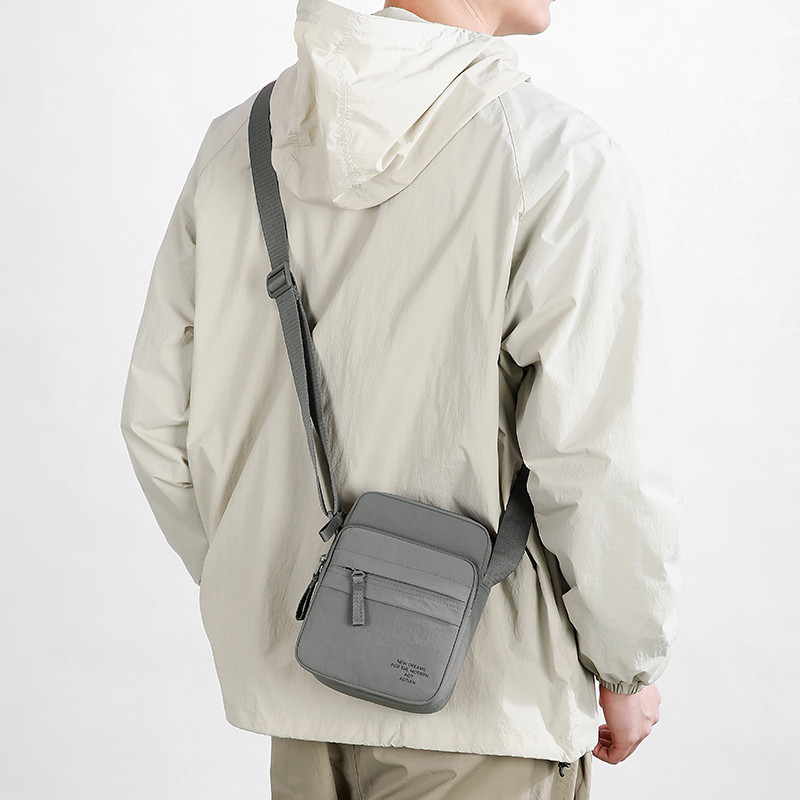 Men's multi-layered large capacity lightweight crossbody bag