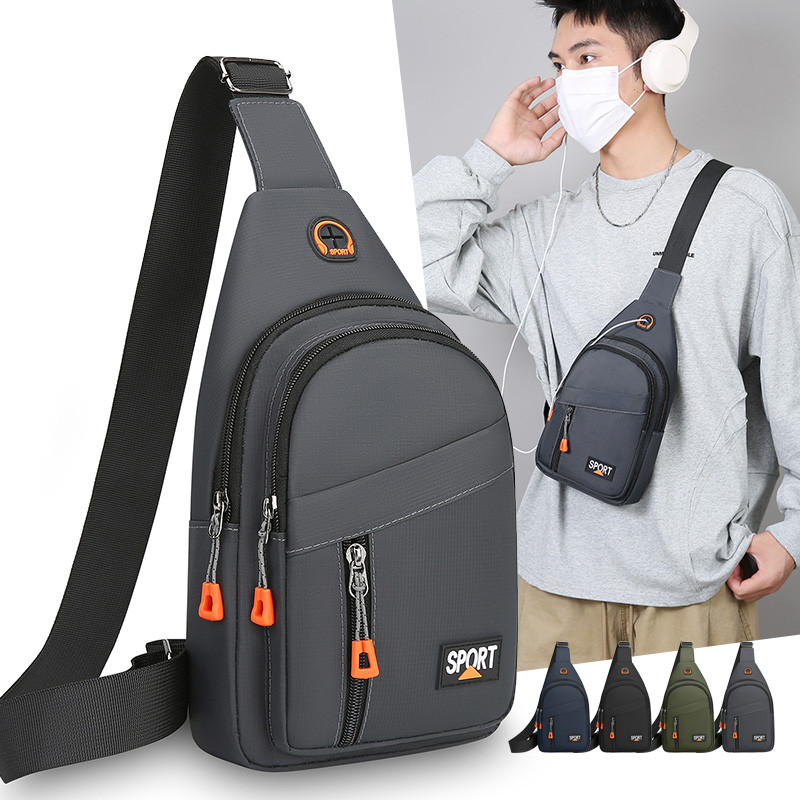 Men's crossbody chest bag waterproof lightweight large capacity shoulder bag portable sports bag 2026 new daily crossbody bag