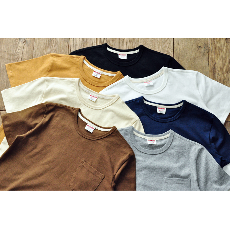 Dip Sauce Ultra-Premium Pocket Three-Needle T-Shirt for Men, Thickened 340g, Amekaji Style, Pure Cotton Short-Sleeve, Vintage Dip Sauce Ultra-Premium Pocket Three-Needle T-Shirt for Men, Thickened 340g, Amekaji Style, Pure Cotton Short-Sleeve, Vintage