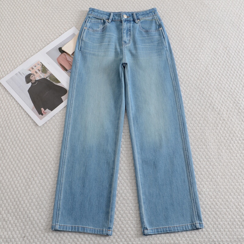 Stylish Straight-Leg Pants! Trendy Slim-Fit Narrow Wide-Leg Pants for Women, High-Quality Spring Straight-Leg Denim Floor-Length Pants