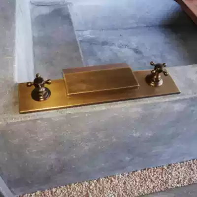 Hot spring bath faucet outlet cement bath bathhouse sauna spa pond brass waterfall valve