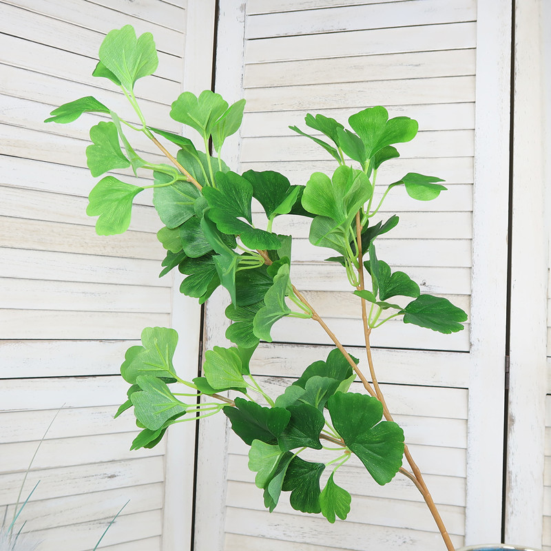 Ginkgo biloba lá mô phỏng cây xanh nền tường trang trí cây hoa cắm hoa cảnh quan trang trí nhà giả - Hoa nhân tạo / Cây / Trái cây hoa đào giả