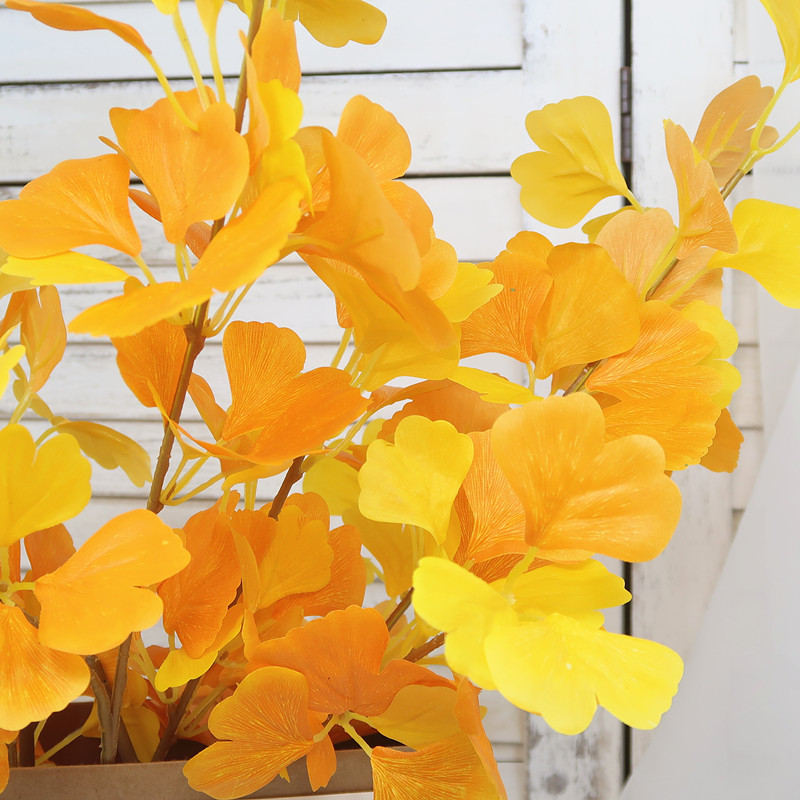 Ginkgo biloba lá mô phỏng cây xanh nền tường trang trí cây hoa cắm hoa cảnh quan trang trí nhà giả - Hoa nhân tạo / Cây / Trái cây hoa đào giả
