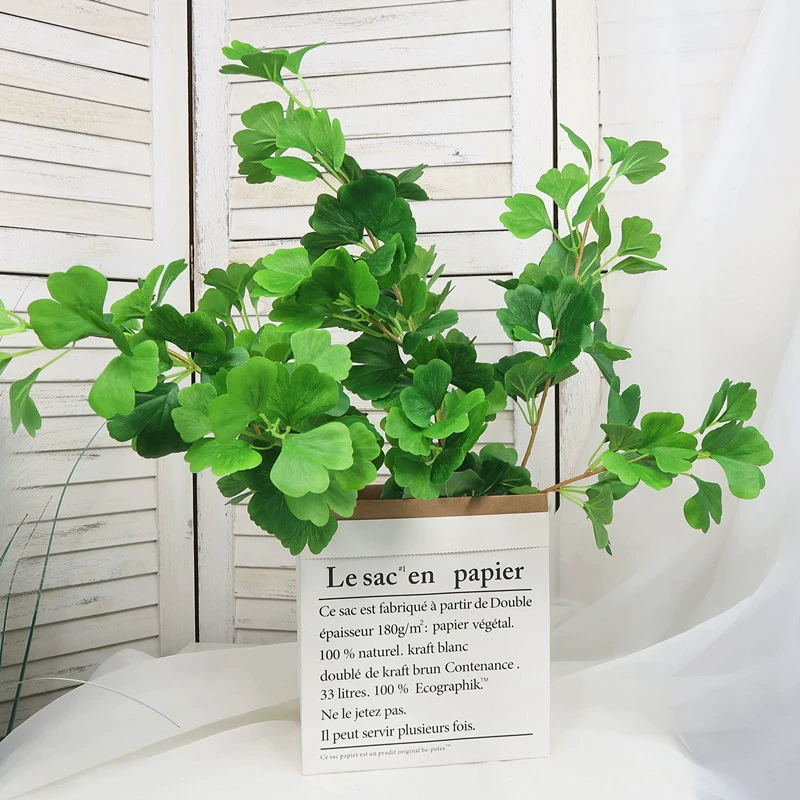 Ginkgo biloba lá mô phỏng cây xanh nền tường trang trí cây hoa cắm hoa cảnh quan trang trí nhà giả - Hoa nhân tạo / Cây / Trái cây