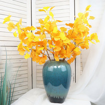  Ginkgo leaf simulation green plant background wall decoration plant flower arrangement accessories Wedding landscaping Home decoration fake branches