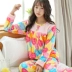 Mùa thu và mùa đông phụ nữ mới bộ đồ ngủ flannel dày đặt phiên bản Hàn Quốc của nữ hoạt hình dịch vụ giải trí tại nhà bộ cotton mặc nhà Giống cái