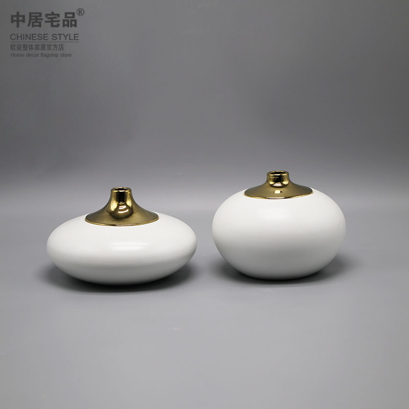 Modern New Chinese white Ceramic Jar Pendulum room Book Room Wine Cabinet TV Cabinet Furnishing Soft house Residence Ornaments