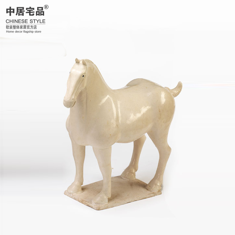 Modern new Chinese ceramic horse ornaments soft decoration home accessories model room living room porch decoration cabinet decoration technology