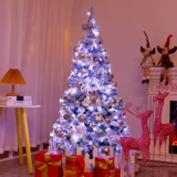 Рождественская елка для дома, упаковка 1,5/1,8/2,1/3 м, 4 зашифрованных белых флока, падающий снег, Рождественское скандинавское украшение