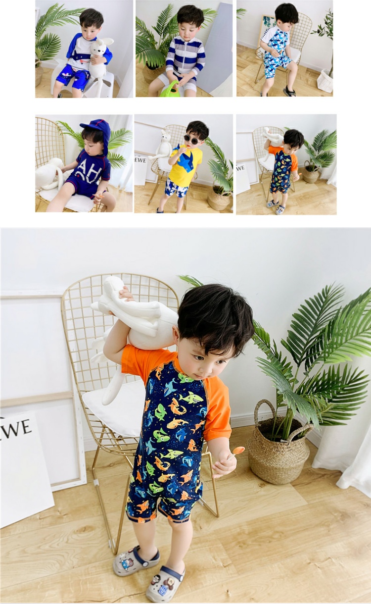Đồ bơi trẻ em Hàn Quốc cho bé trai Đồ bơi cho bé Đồ bơi ấm áp một mảnh Áo tắm cho bé Bộ đồ chống nắng cho bé - Bộ đồ bơi của Kid bộ bơi cho bé