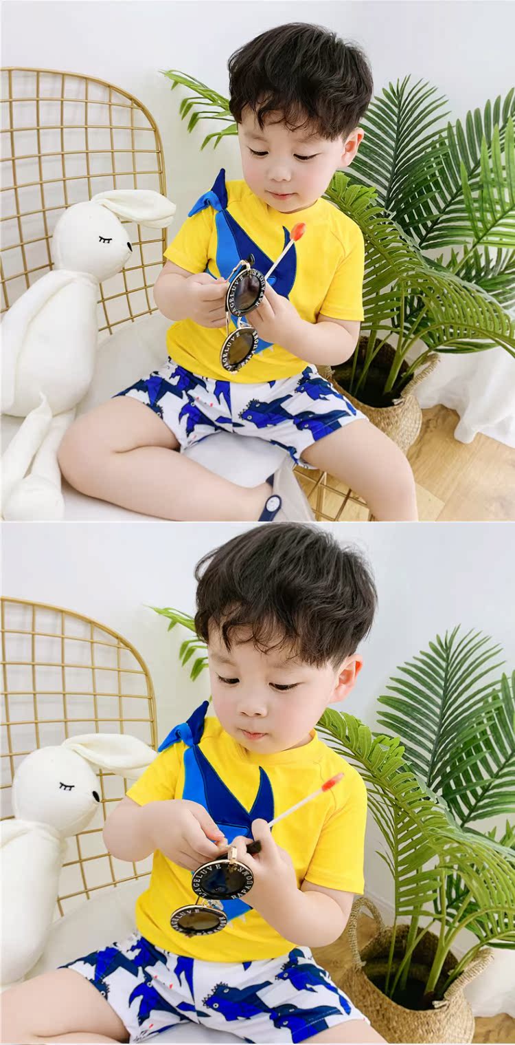 Đồ bơi trẻ em Hàn Quốc bé trai bé cá mập bé chia tay kem chống nắng UV tắm nước nóng mùa xuân - Bộ đồ bơi của Kid đồ bơi cho trẻ