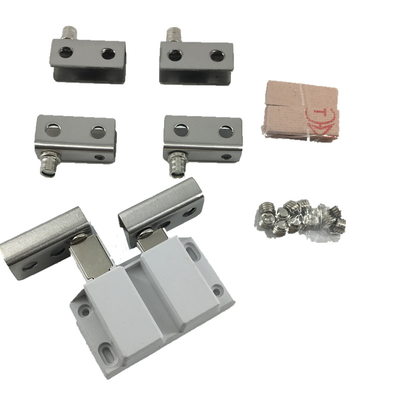 Stainless steel upper and lower shaft glass cabinet door magnetic touch glass door accessories hinge wine cabinet door single double door pop open magnetic touch