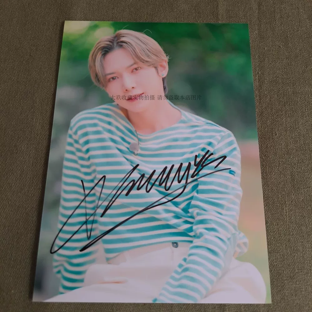 Сигнатура участника коллектива ATeez фото 7 дюймов Джин Хон Джонг Парк Сынхуа Чжэн Вашон автограф без печати